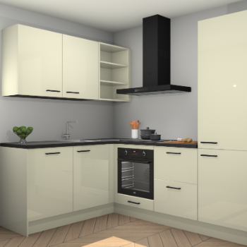 Magnolia hoogglans keuken Boekarest 116195