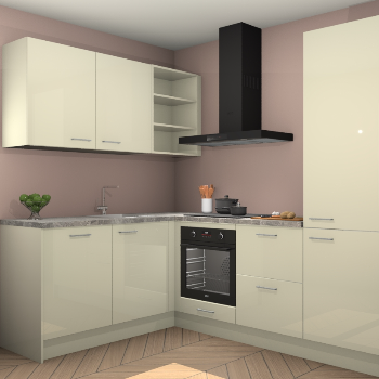 Magnolia hoogglans keuken Boekarest 116200