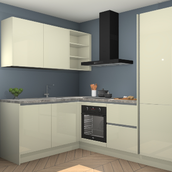 Magnolia hoogglans greeploze keuken Boekarest 116201