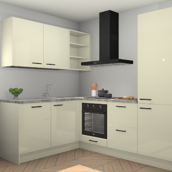 Magnolia hoogglans keuken Boekarest 116202