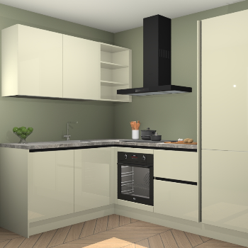 Magnolia hoogglans greeploze keuken Boekarest 116204