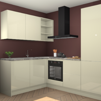 Magnolia hoogglans keuken Boekarest 116205