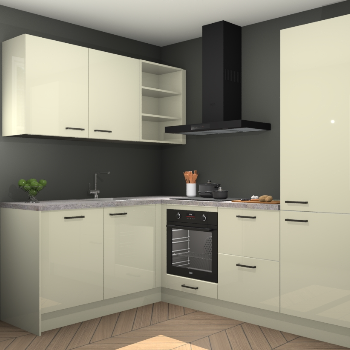 Magnolia hoogglans keuken Boekarest 92758