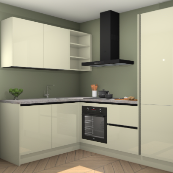 Magnolia hoogglans greeploze keuken Boekarest 116210