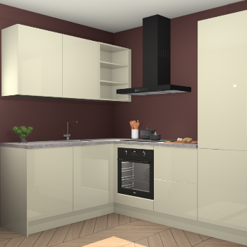 Magnolia hoogglans keuken Boekarest 116211