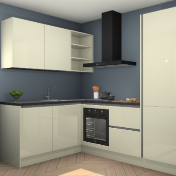 Magnolia hoogglans greeploze keuken Boekarest 116214