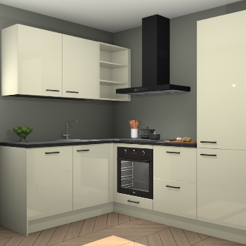 Magnolia hoogglans keuken Boekarest 116216