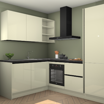 Magnolia hoogglans greeploze keuken Boekarest 116217