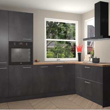 Beton zwarte keuken Kotor 22058