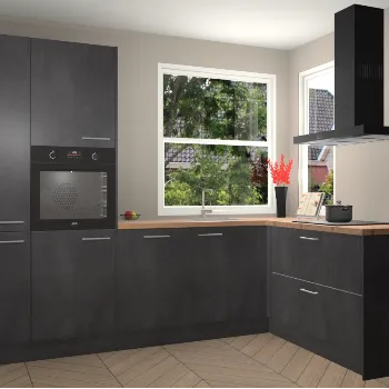 Beton zwarte keuken Kotor 22058