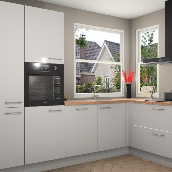 Zijdegrijze hoogglans keuken Kotor 22060