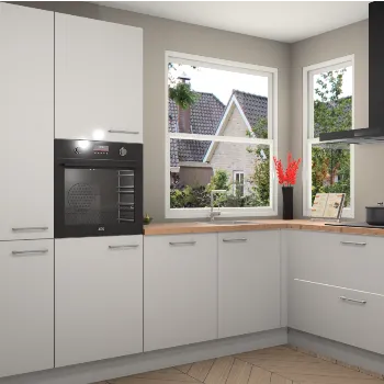 Zijdegrijze hoogglans keuken Kotor 22060