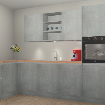 Beton Parelgrijs greeploze keuken Gotenburg 116303