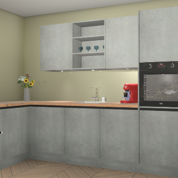 Beton Parelgrijs greeploze keuken Gotenburg 116306