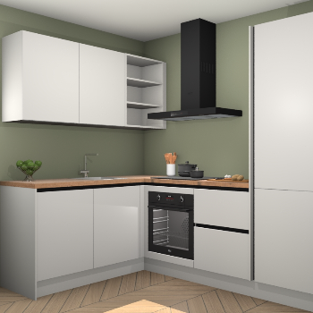 Zijdegrijze greeploze keuken Boekarest 116643