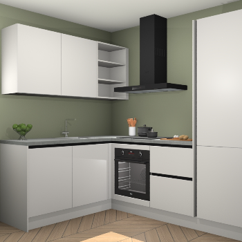 Zijdegrijze greeploze keuken Boekarest 116650