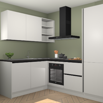 Zijdegrijze greeploze keuken Boekarest 116691