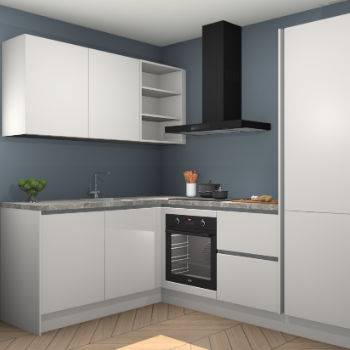 Zijdegrijze greeploze keuken Boekarest 116695