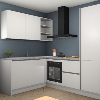 Zijdegrijze greeploze keuken Boekarest 116702