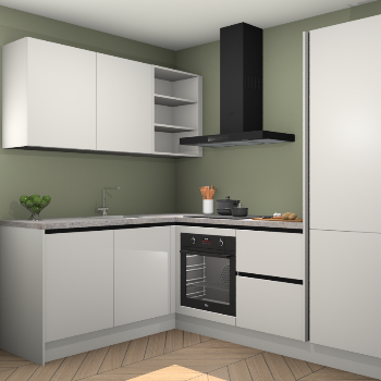 Zijdegrijze greeploze keuken Boekarest 116705