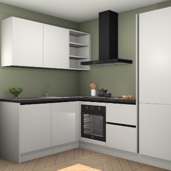 Zijdegrijze greeploze keuken Boekarest 116747