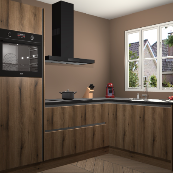 Goud Eiken greeploze keuken Victoria 115923