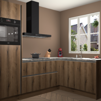 Goud Eiken greeploze keuken Victoria 115924