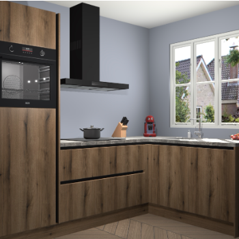 Goud Eiken greeploze keuken Victoria 115939