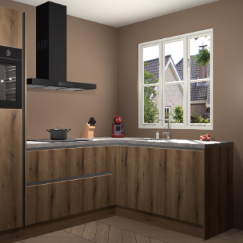 Goud Eiken greeploze keuken Victoria 115925