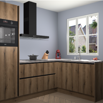 Goud Eiken greeploze keuken Victoria 115940