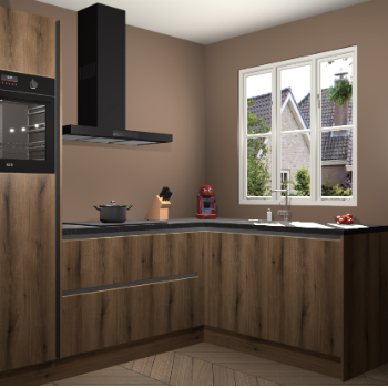 Goud Eiken greeploze keuken Victoria 115926