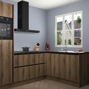 Goud Eiken greeploze keuken Victoria 115941