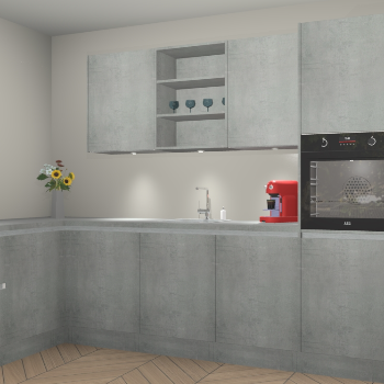 Beton Parelgrijs greeploze keuken Gotenburg 116310