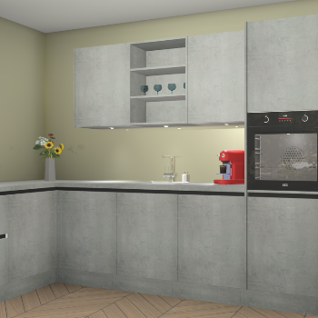 Beton Parelgrijs greeploze keuken Gotenburg 116313