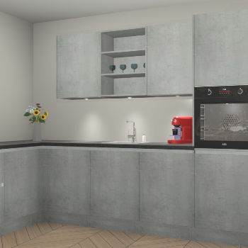 Beton Parelgrijs greeploze keuken Gotenburg 116318