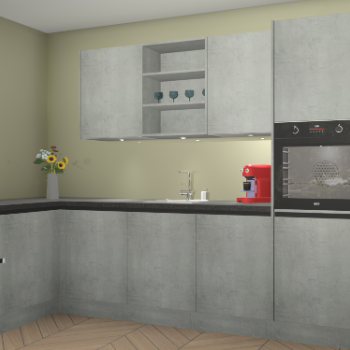 Beton Parelgrijs greeploze keuken Gotenburg 116321