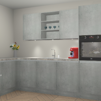 Beton Parelgrijs greeploze keuken Gotenburg 116325