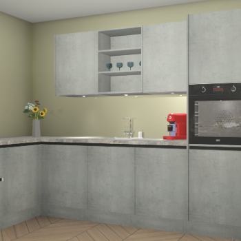 Beton Parelgrijs greeploze keuken Gotenburg 116328