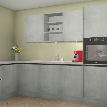 Beton Parelgrijs greeploze keuken Gotenburg 116358