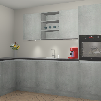 Beton Parelgrijs greeploze keuken Gotenburg 116431