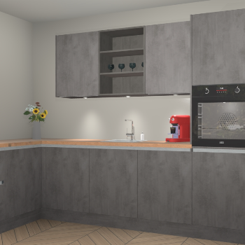 Beton Antraciet greeploze keuken Gotenburg 116453