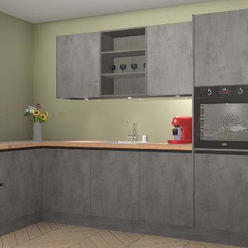 Beton Antraciet greeploze keuken Gotenburg 116457