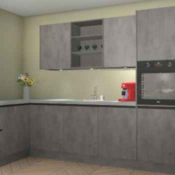 Beton Antraciet greeploze keuken Gotenburg 116505