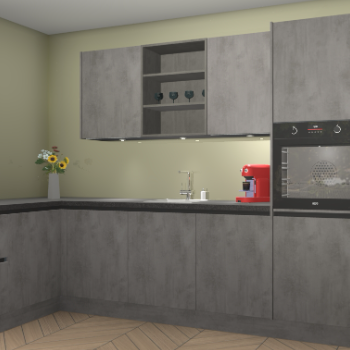 Beton Antraciet greeploze keuken Gotenburg 116519