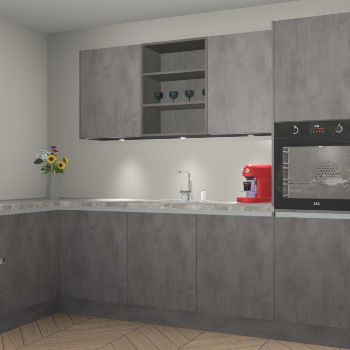 Beton Antraciet greeploze keuken Gotenburg 116529