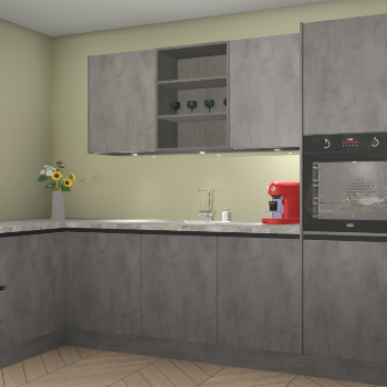 Beton Antraciet greeploze keuken Gotenburg 116532