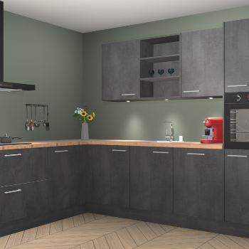 Beton Zwarte keuken Gotenburg 116626