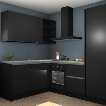 Zwarte greeploze keuken Boekarest 116899