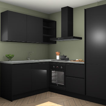 Zwarte greeploze keuken Boekarest 116902