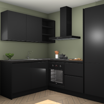 Zwarte greeploze keuken Boekarest 116952